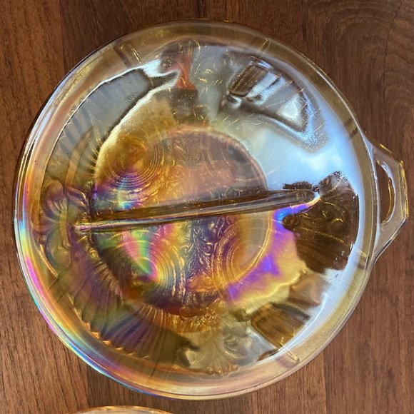 Carnival glass divided dishes - Picture 2 of 6